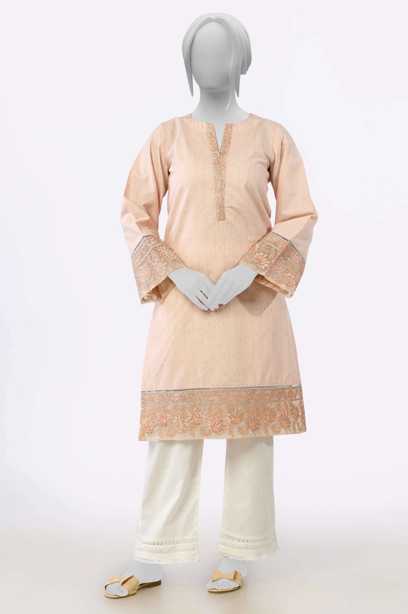 Pink Embroidered Kurti