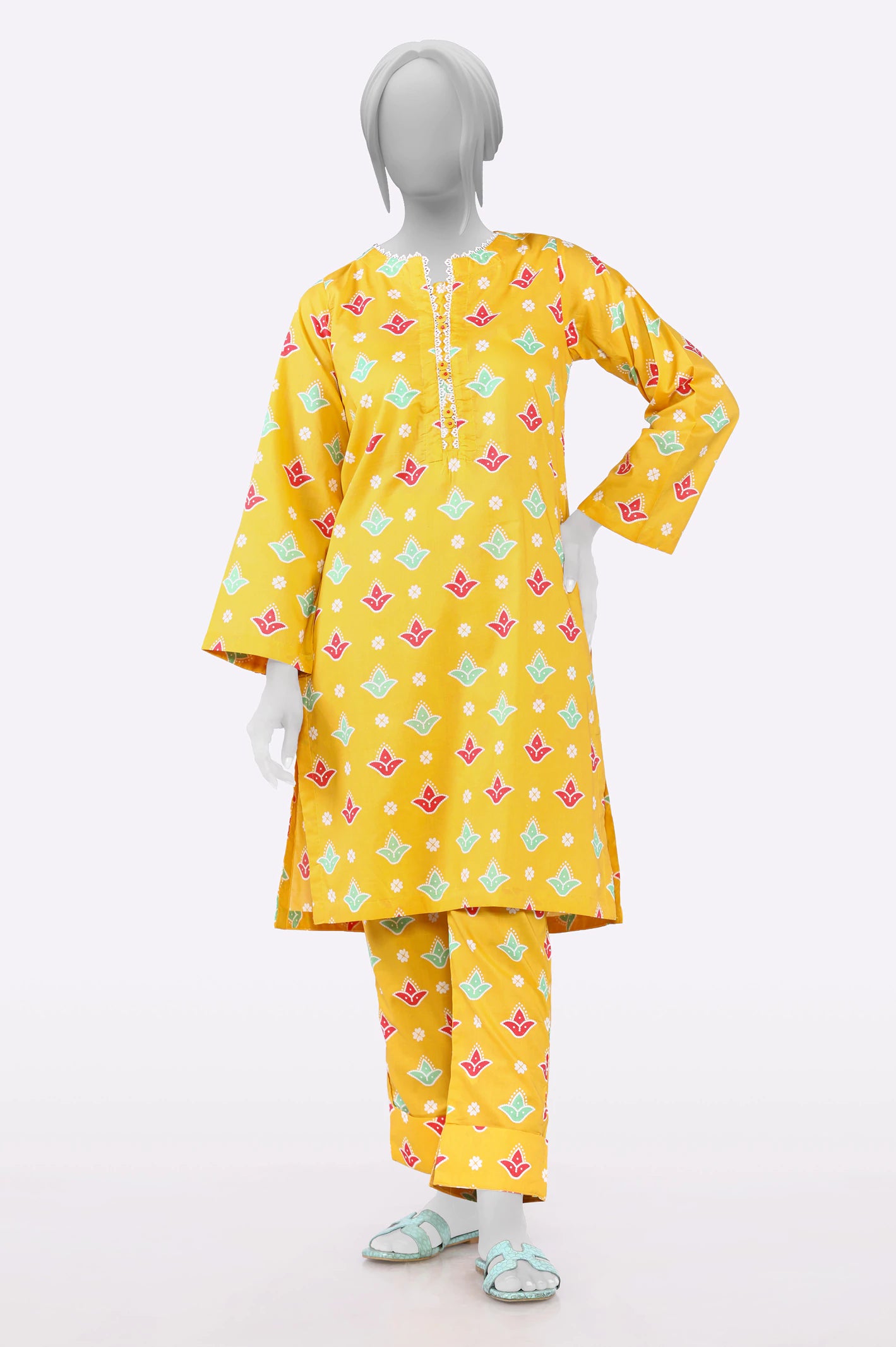 Yellow Printed 2PC