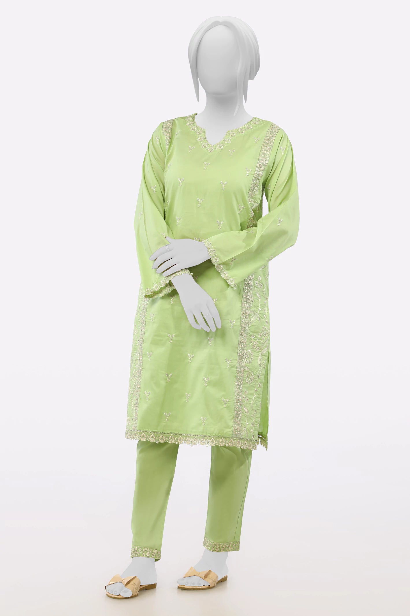 Light Green Embroidered 2PC