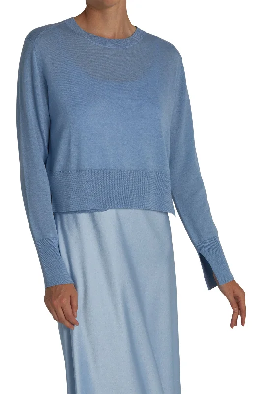 Saint Art Elodie Layered Crewneck Knit in Baby Blue