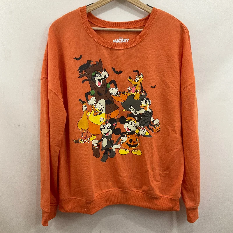 Sweatshirt Crewneck By Disney Store In Orange, Size: L