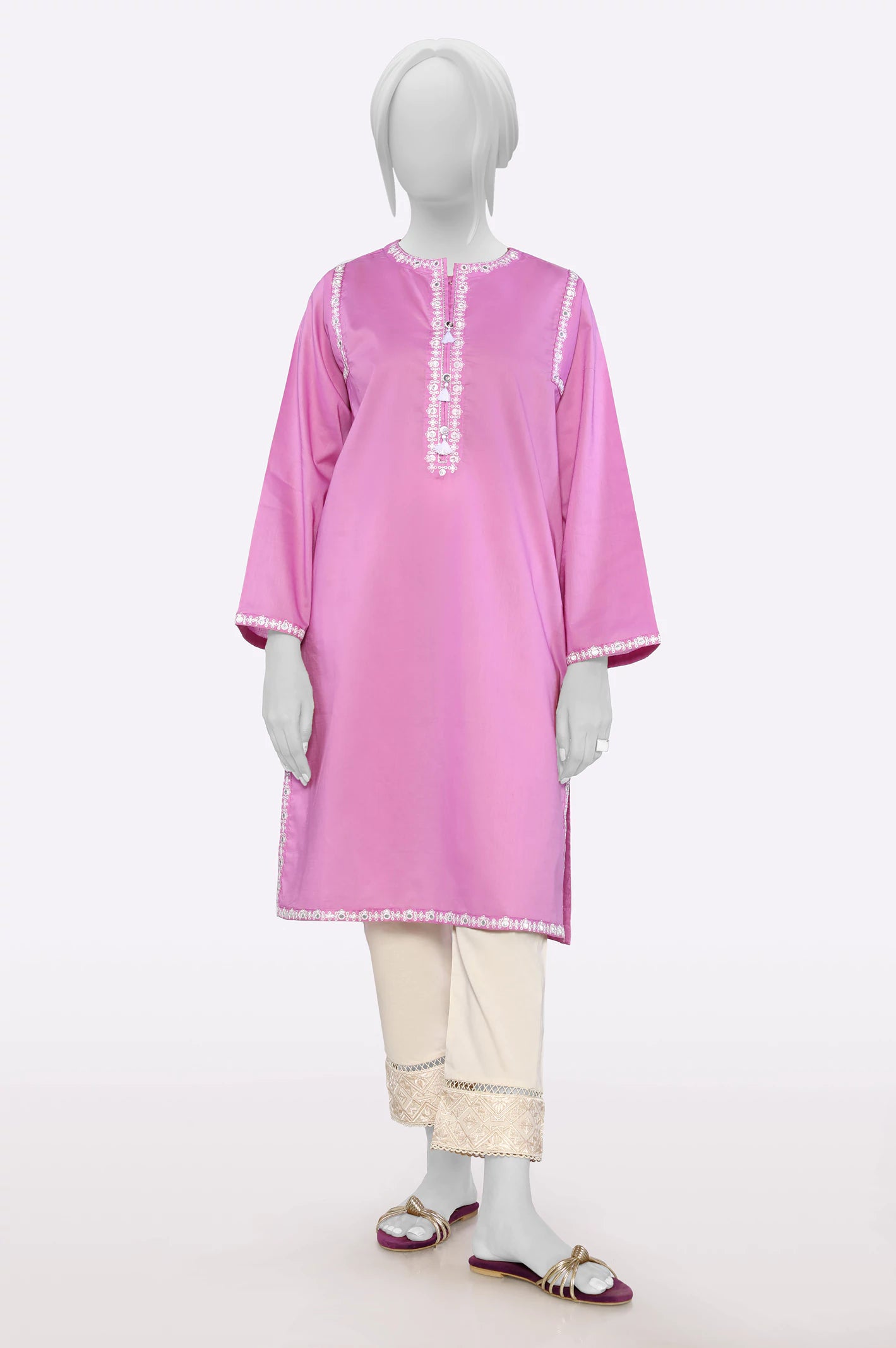 Light Purple Embroidered Kurti