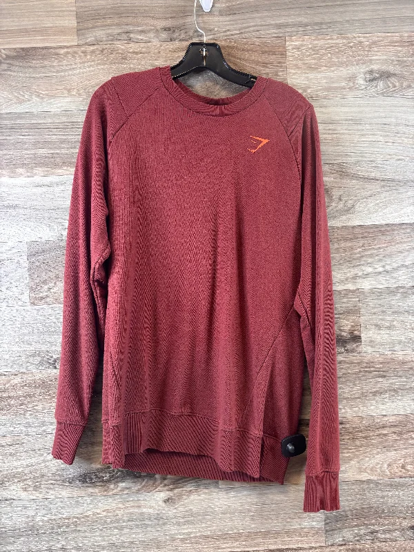 Athletic Sweatshirt Crewneck By Gym Shark In Brown, Size: M