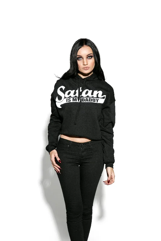 Satan Is My Daddy - Women's Cropped Hoodie