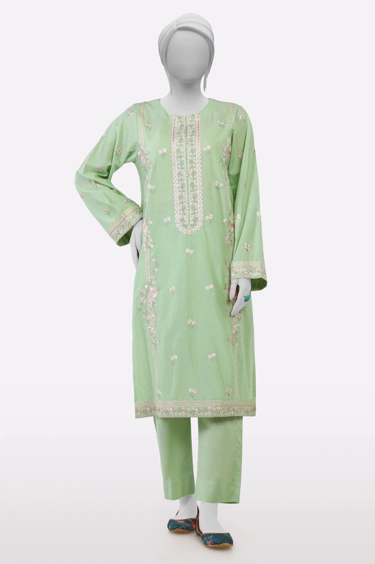 Light Green Embroidered 2PC