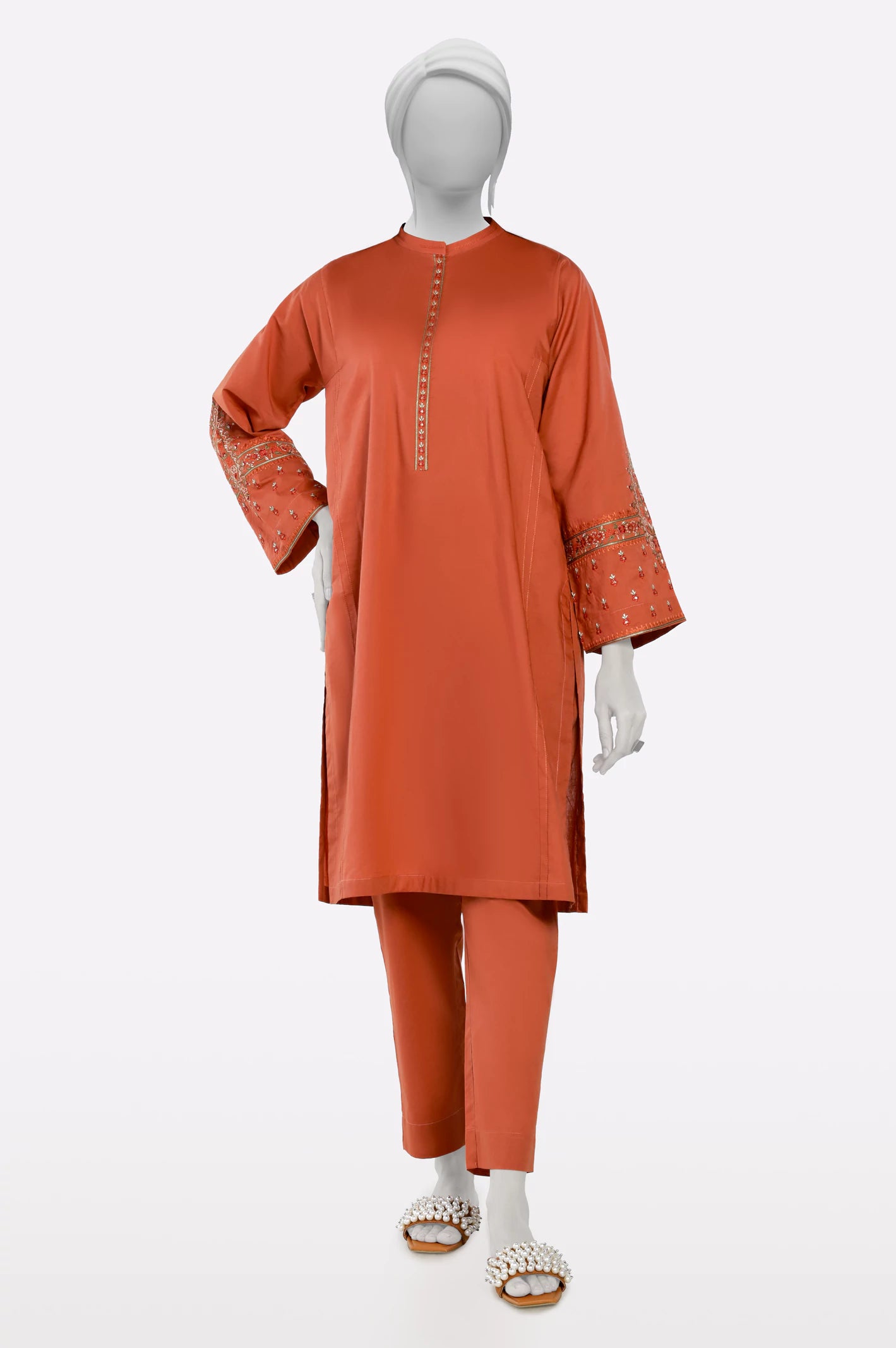 Rust Embroidered 2PC