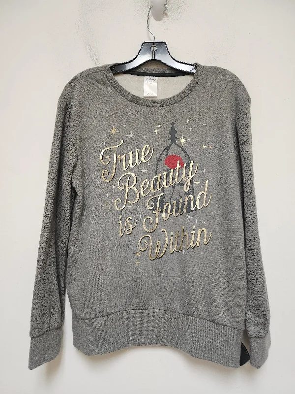 Sweatshirt Crewneck By Walt Disney In Grey, Size: 2x