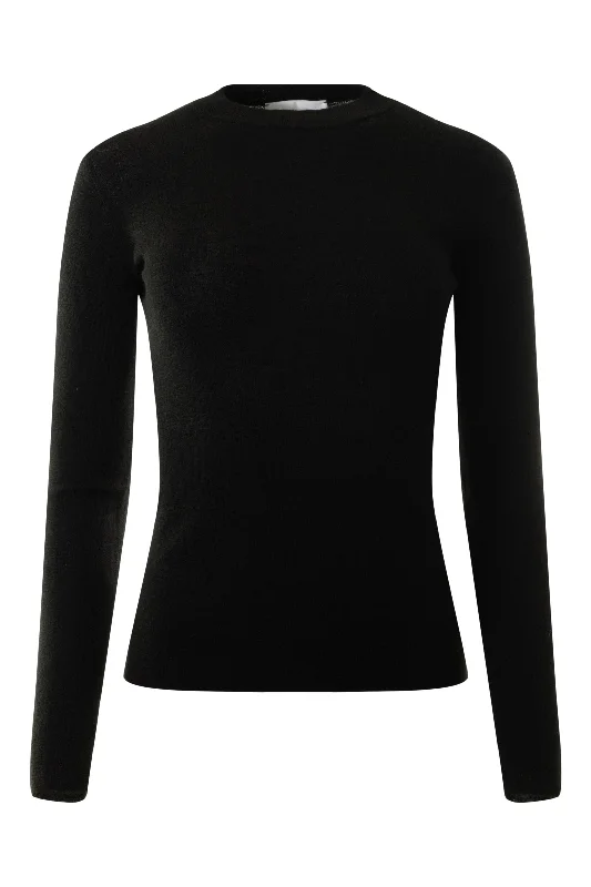 Kujten Bibiko Fitted Cashmere Crewneck in Noir