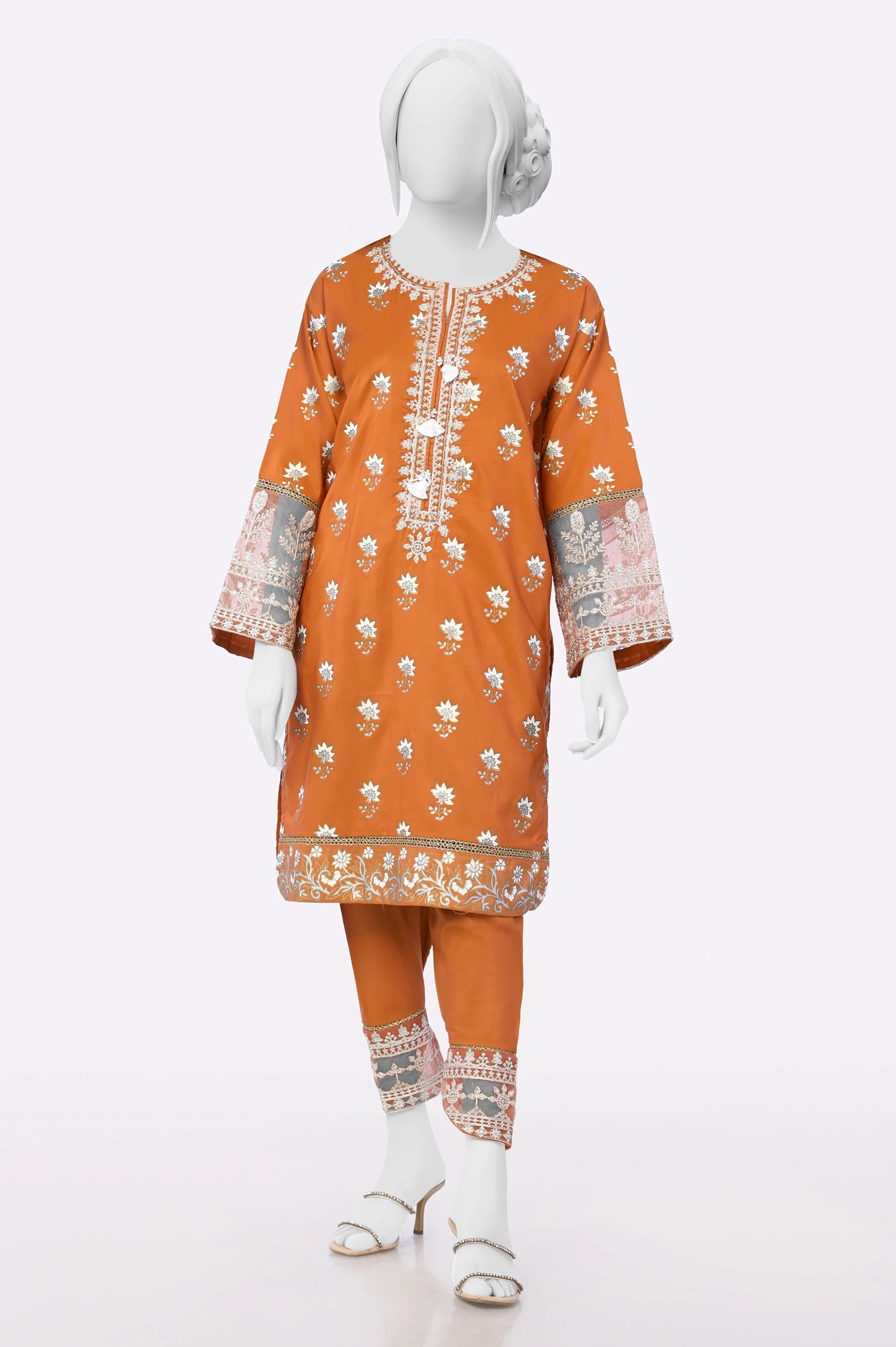 Rust Embroidered 2PC