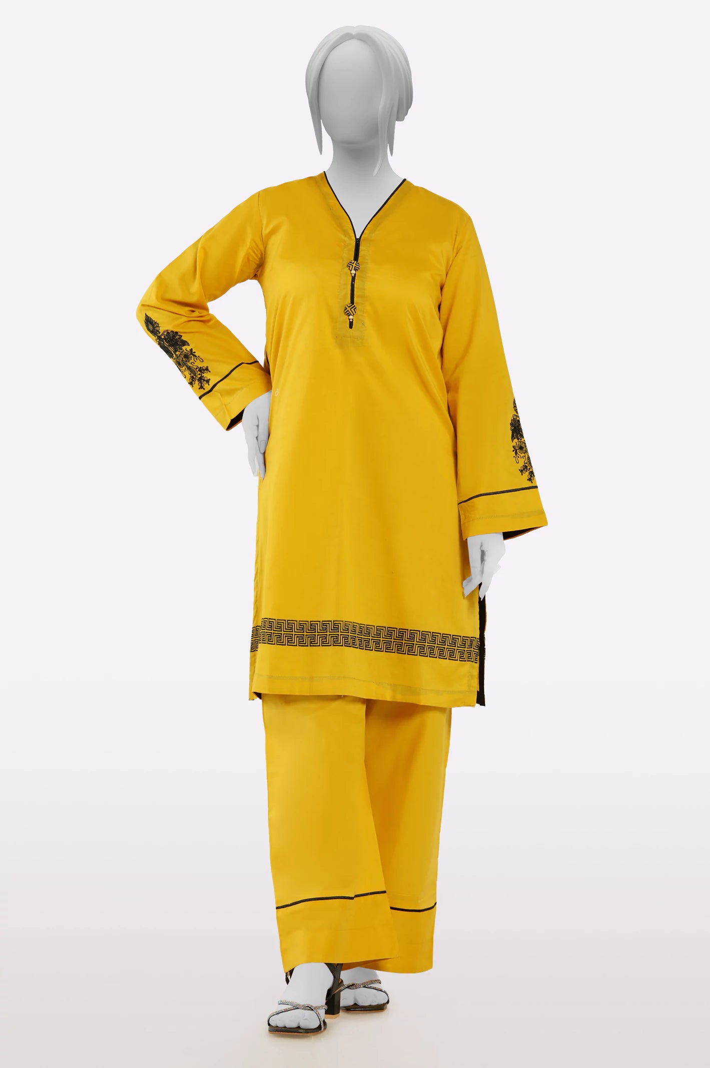 Mustard Embroidered 2PC