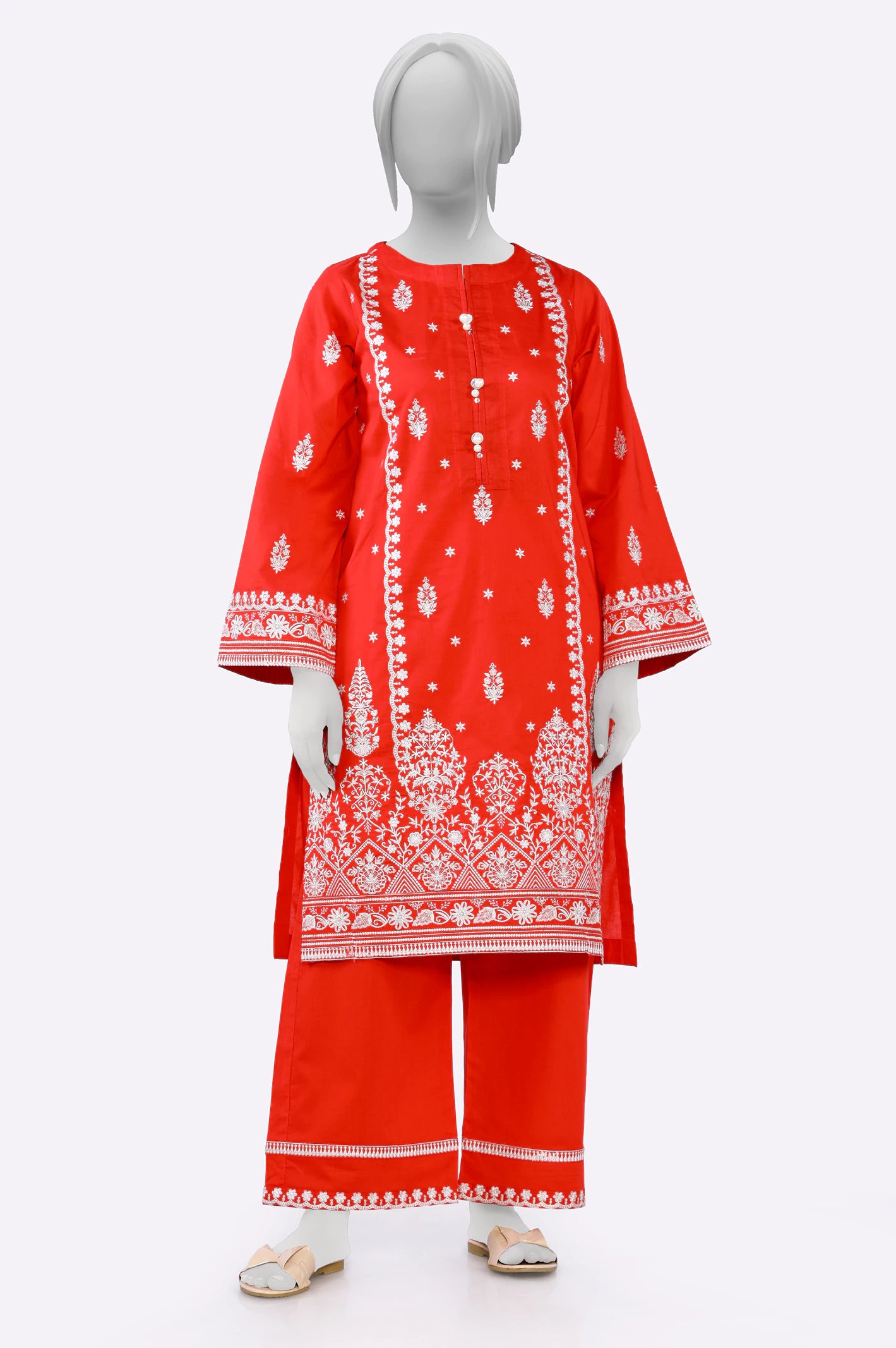 Red Embroidered 2PC