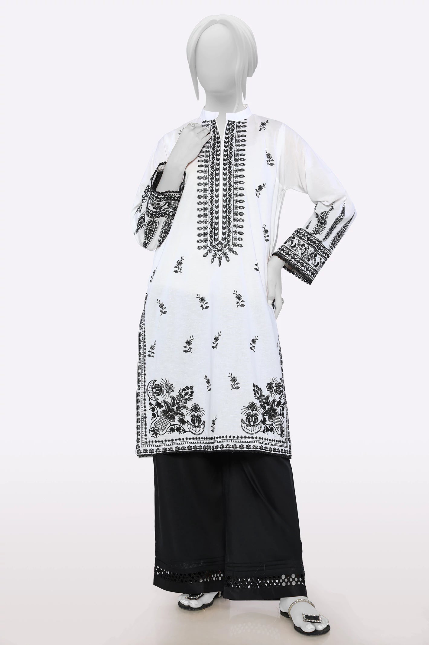 White Embroidered Kurti