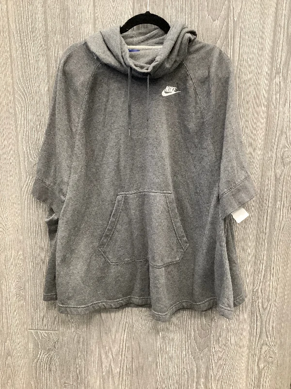 Athletic Sweatshirt Hoodie By Nike In Grey, Size: S