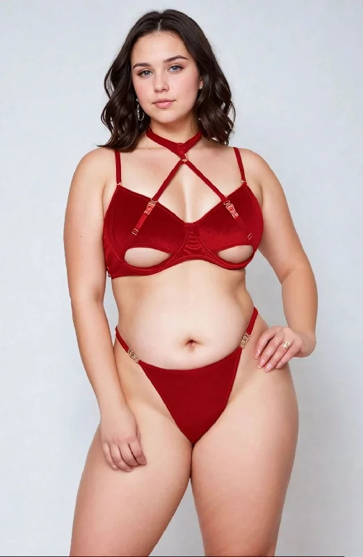 YesX YXQ Hollow Cut Halter Bra Set Up To XL