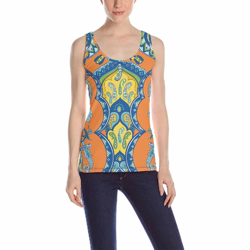 Women's Tank Top print with Eastern paisley pattern