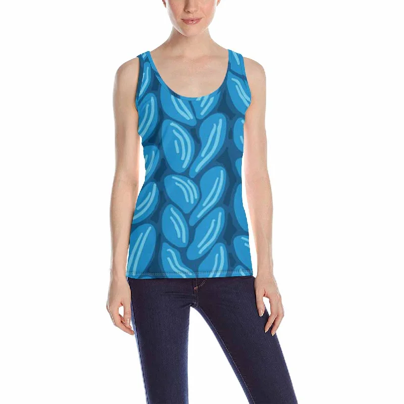 Women's Tank Top print with Knit sweater fabric pattern