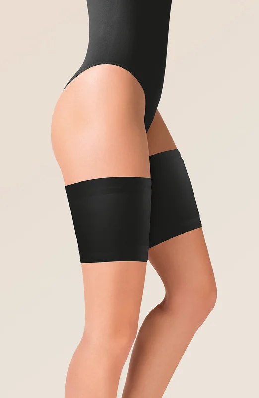 Gabriella Satin Thigh Band  Black