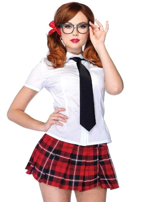 Private School Sweetie Costume - Large - White /  Red