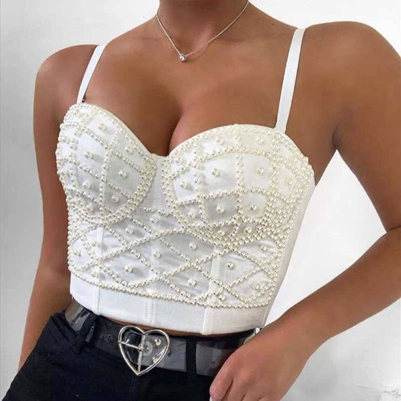 Divine Pearl Accent Corset Top