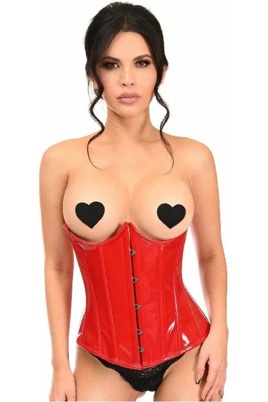 Daisy Red Patent PVC Underwire Underbust Corset