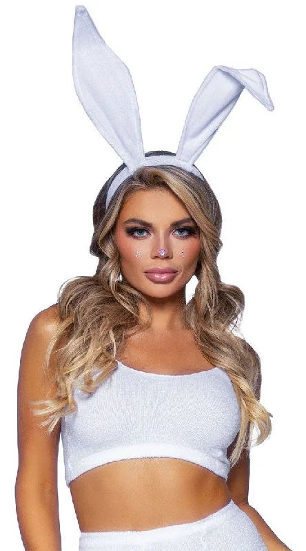 Bendable Velvet Bunny Rabbit Ears - White