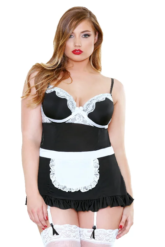 Night Service Maid Costume - 3x-4x - Black and  White