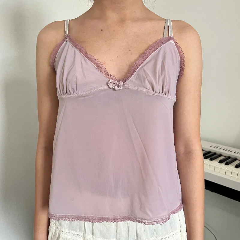 Purple Coquette Lace Cami Top