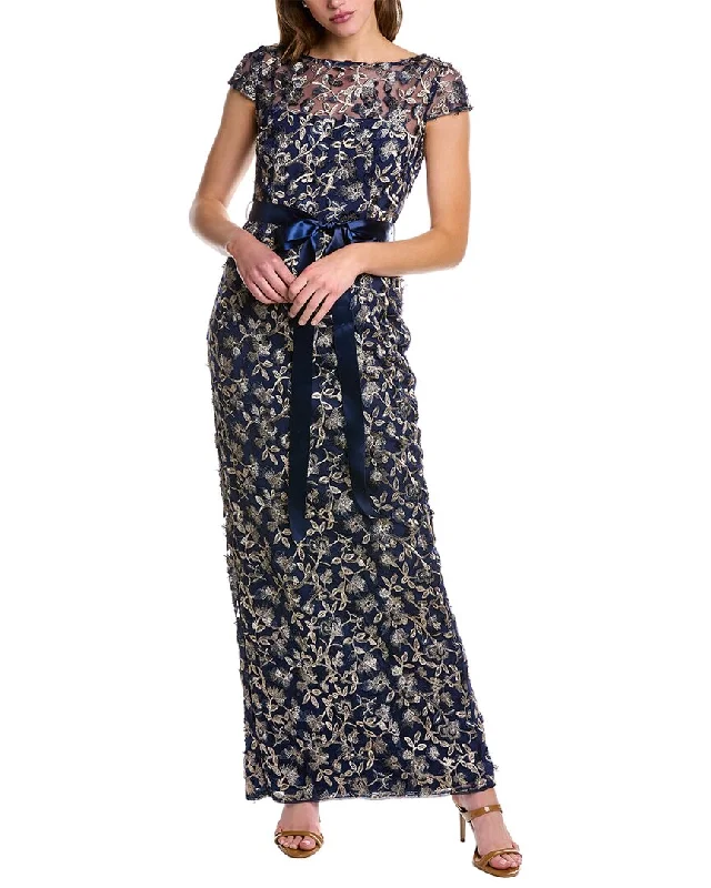 Adrianna Papell Embroidered Gown