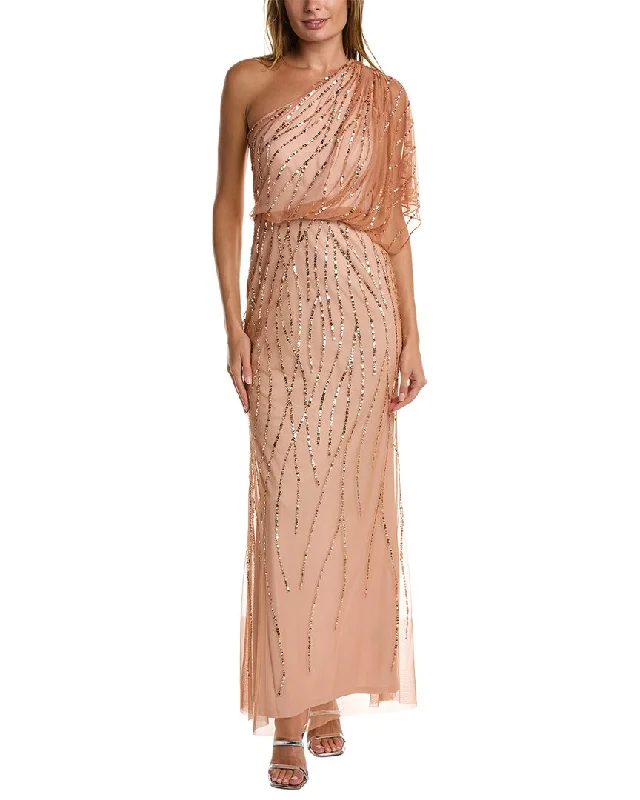 Adrianna Papell One-Shoulder Gown