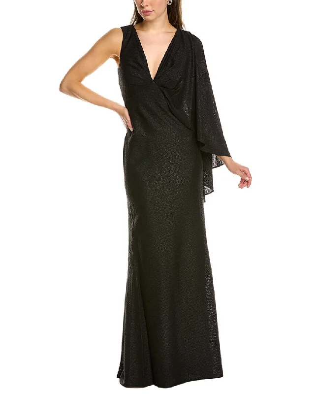 Aidan Mattox One-Shoulder Gown