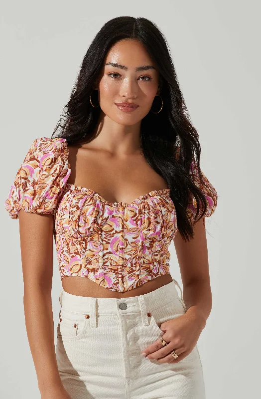 Paola Floral Puff Sleeve Top