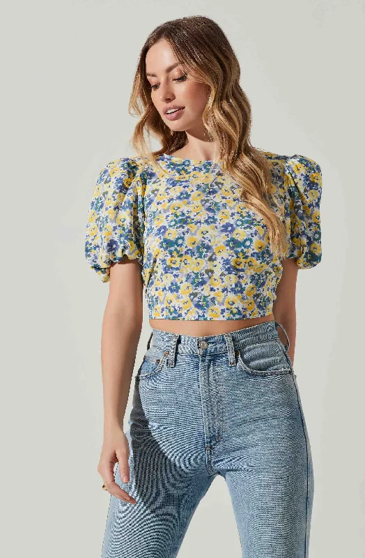 Yellow blue floral