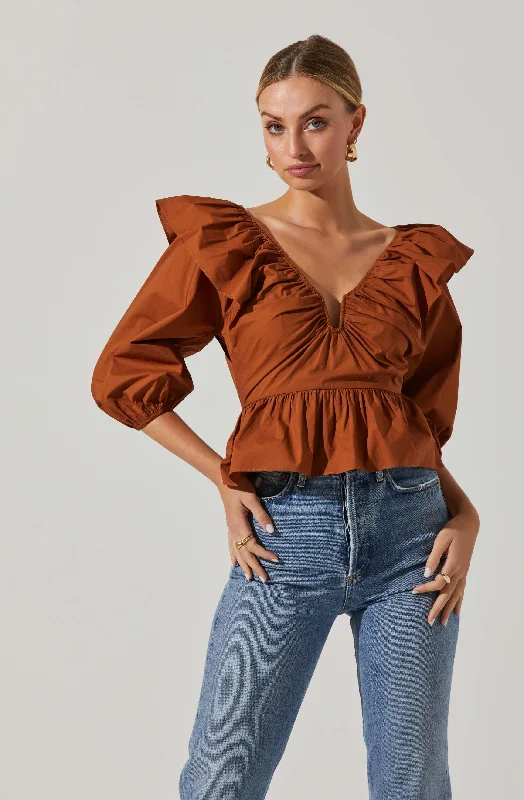 Gemma Ruffle Peplum Top