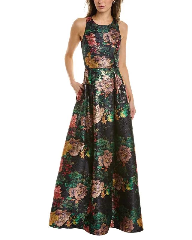 Johnny Was Bayani Metallic Jacquard Gown