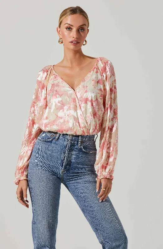 Kamari Floral Burnout Long Sleeve Top