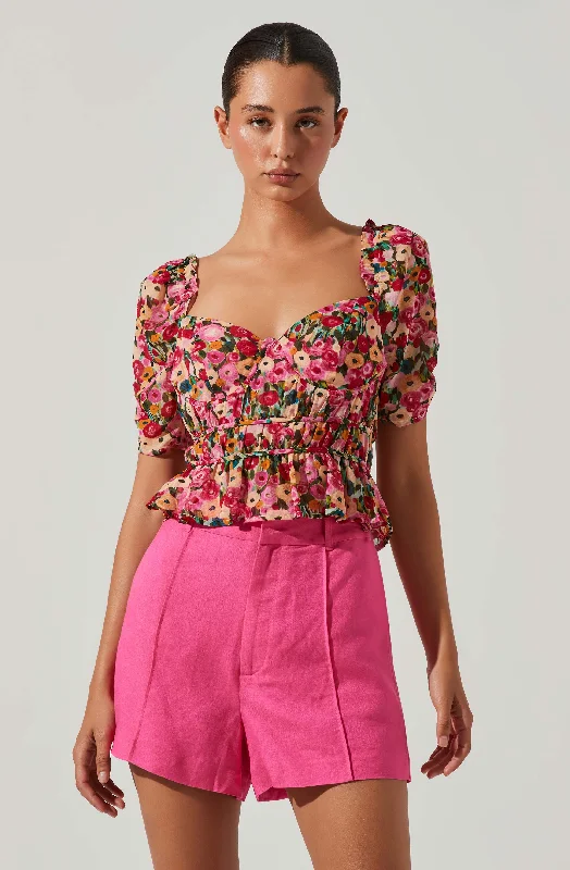 Nayeli Floral Puff Sleeve Top