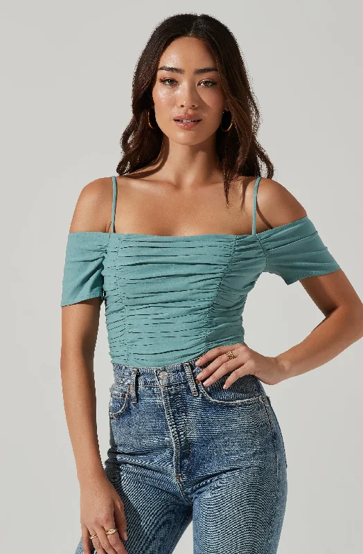 Ruched Off Shoulder Top