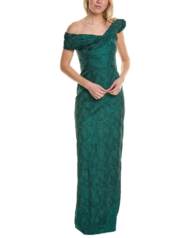 Teri Jon by Rickie Freeman Off-The-Shoulder Gown