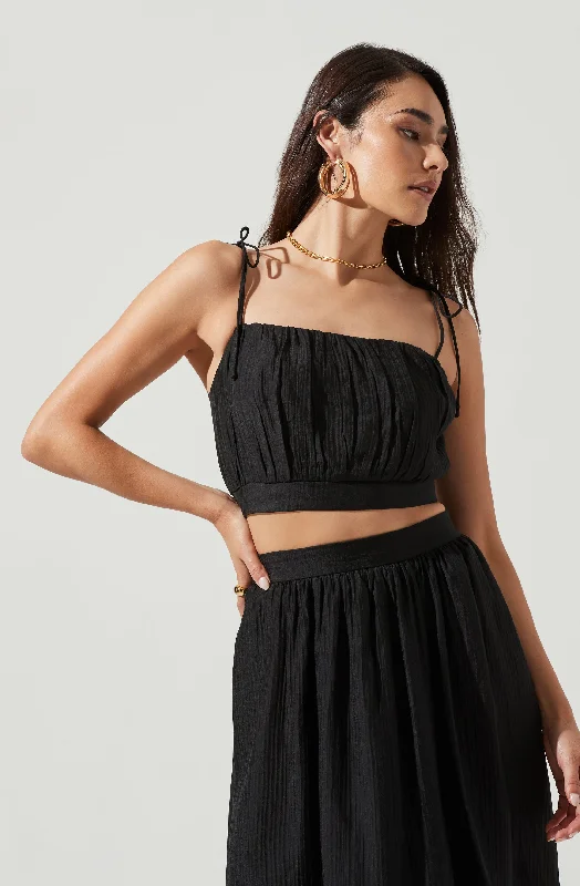 Terra Bella Square Neck Tie Strap Crop Top