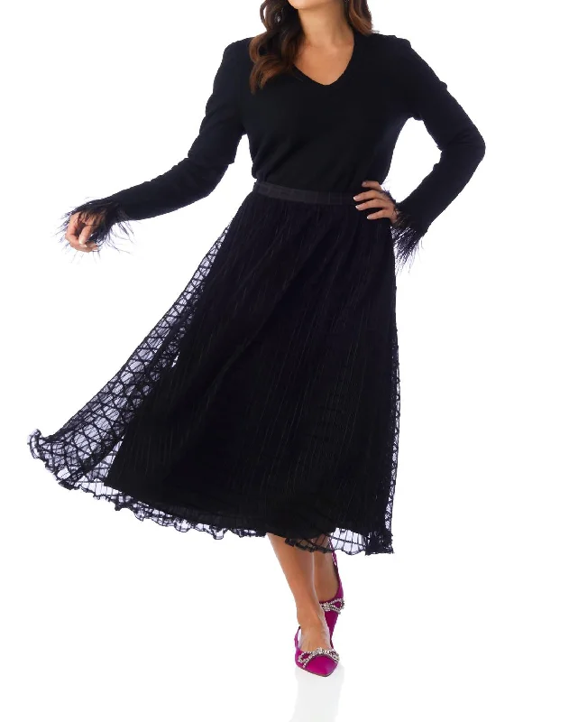 Daisy Skirt In Black Tulle Check