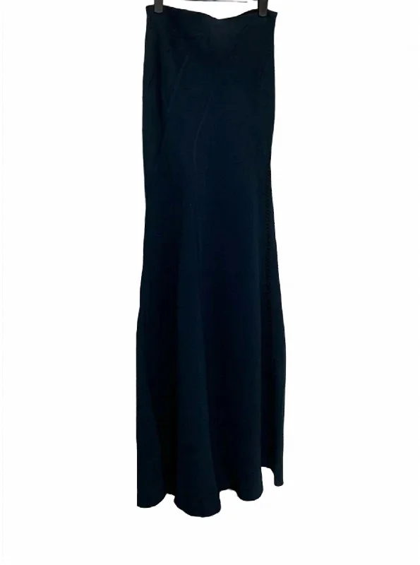 Drape Bias Skirt In Blue