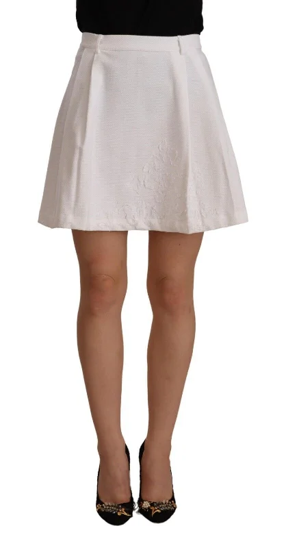 Ermanno Scervino  High Waist A-line Mini Cotton Women's Skirt