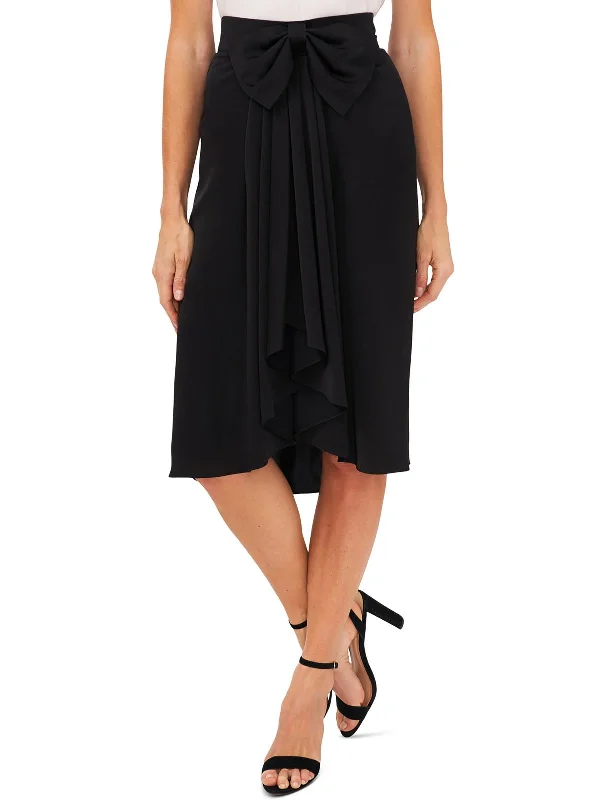 Holiday Affair Womens Asymmetric Hi Low Wrap Skirt