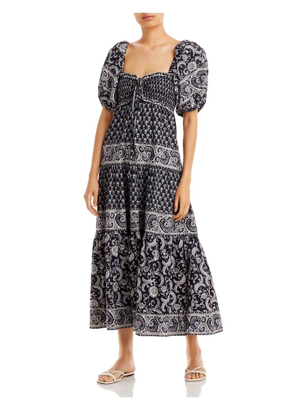 Jasper Womens Cotton Printed Midi Dress