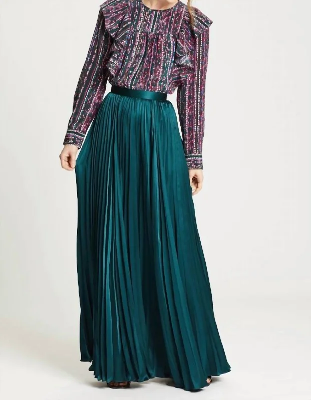 Wesley Maxi Skirt In Emerald