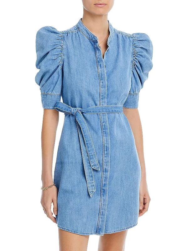 Gillian Womens Denim Mini Dress