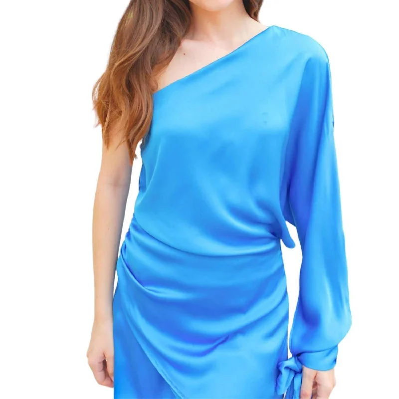 Silk Dreams Mini Dress In Classic Blue