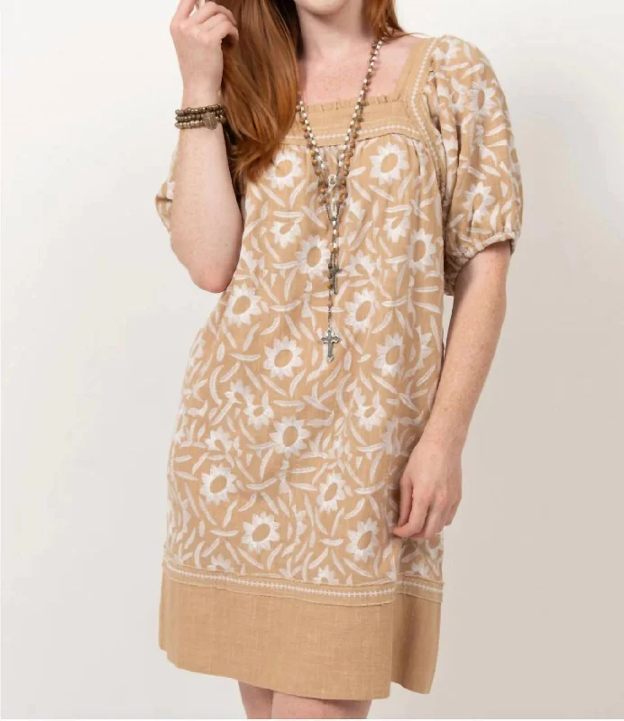 Solana Mini Dress In Caramel