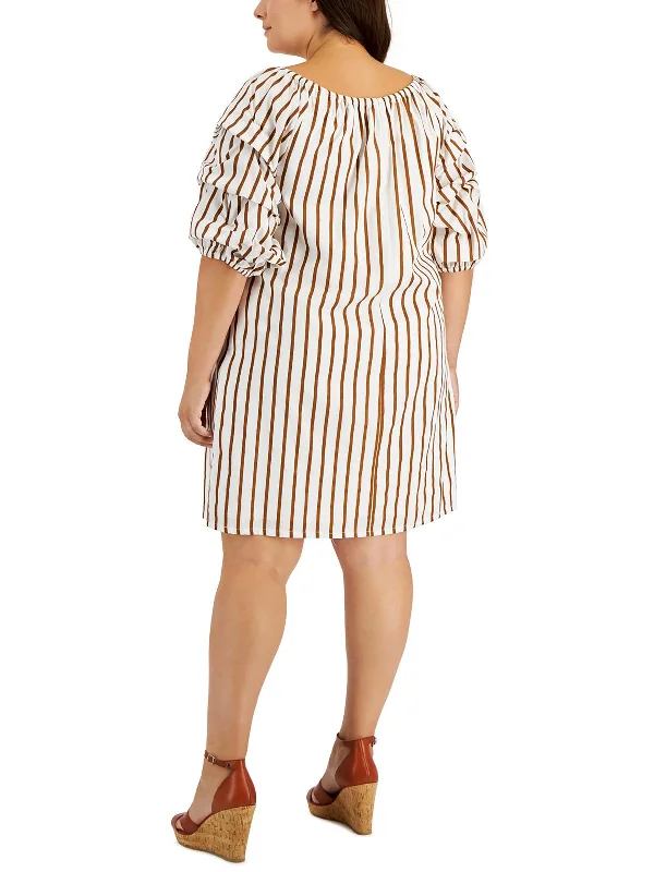 Womens Striped Mini Shift Dress