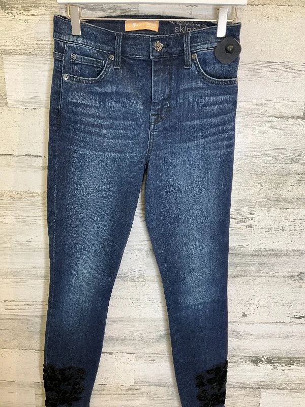 Blue Denim Jeans Skinny 7 For All Mankind, Size 2